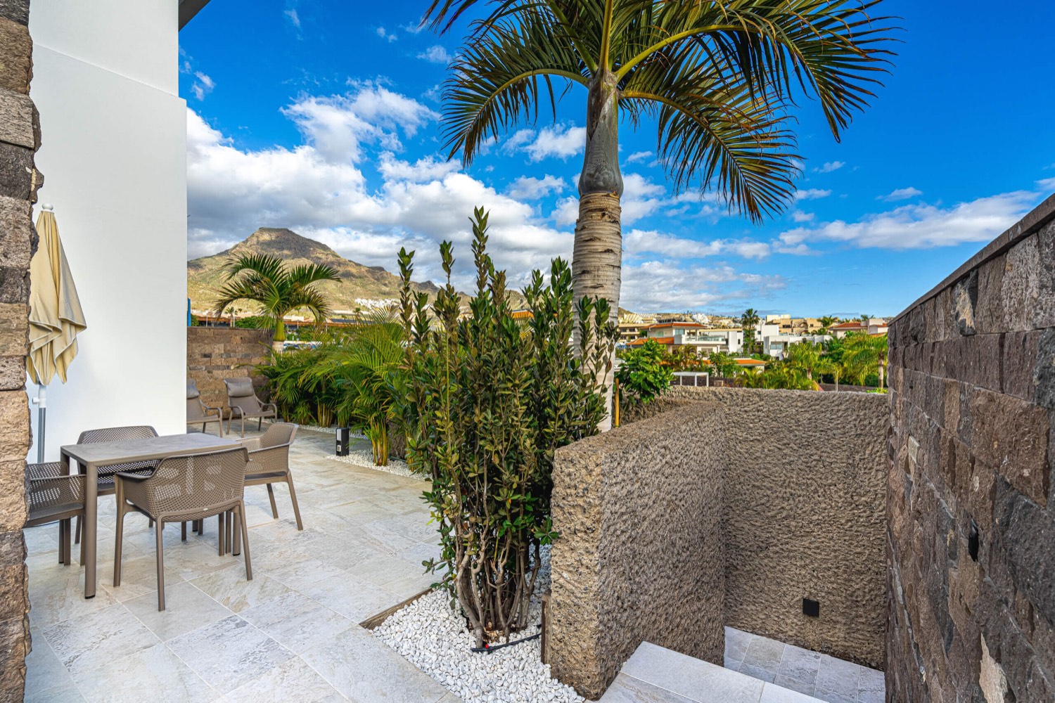 Private terrace with mountain views at Villa 32