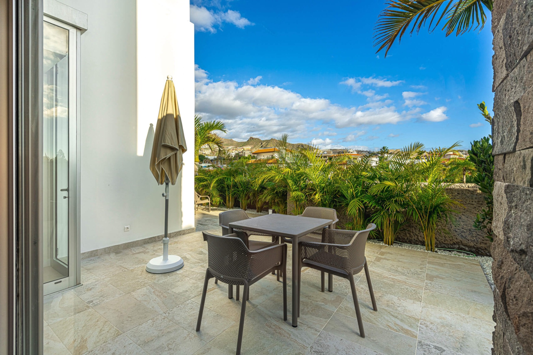 Private upper terrace with ocean views